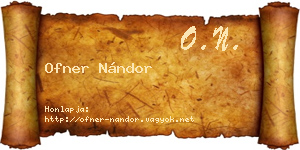Ofner Nándor névjegykártya